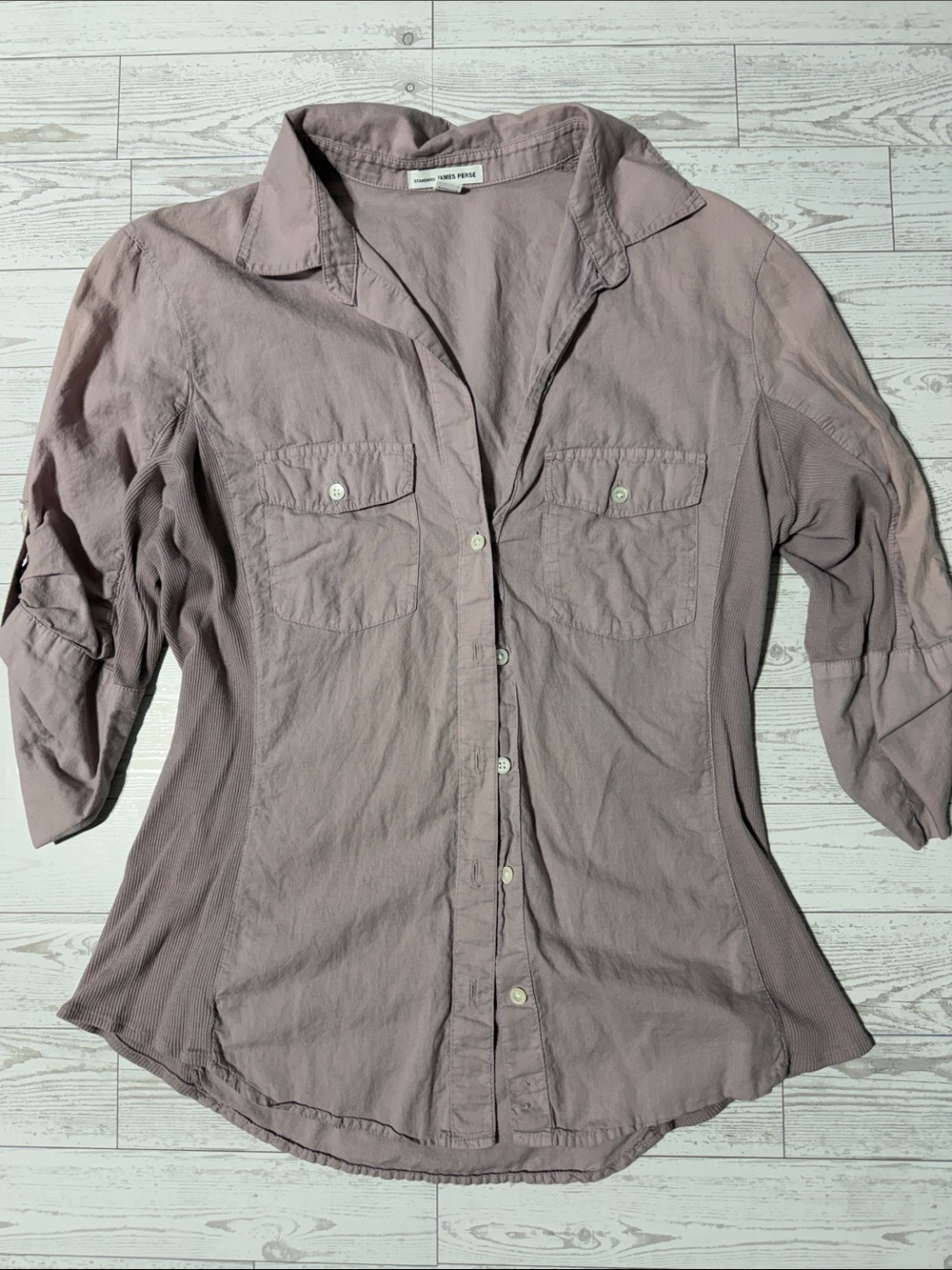 James Perse Dusty Mauve Button-Down Shirt